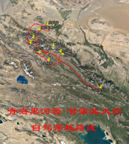 Qinghai Black River Source-Gansu Peking University River Self-Driving Through Navigation Map Orvey Trajectory Route