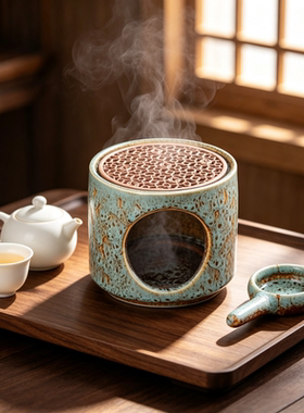 日式复古陶瓷香薰蜡烛托