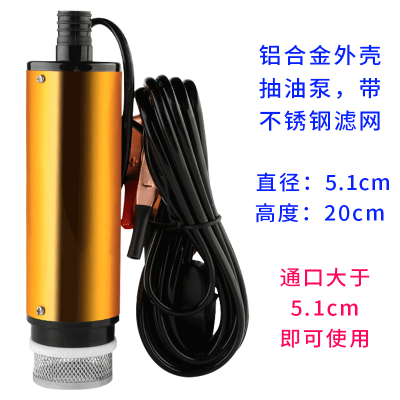 电动抽油泵柴油12v24伏小型水泵通用油泵加油机枪抽油神器油抽子-图0