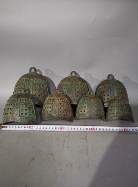 头盔型编钟仿古青铜器工艺家居装饰摆件收藏紫器铜莱柏成洛阳英爵
