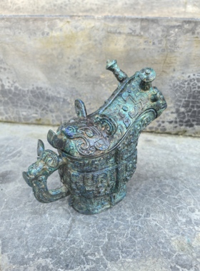 仿古青铜器工艺品摆件兽觥折觥盛酒器纯铜摆件工艺品装饰特色礼品