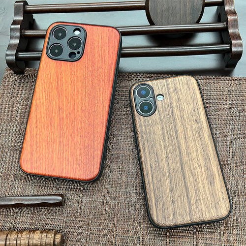 适用iPhoneXSMAX手机壳木质创意8plus实木全包苹果XR保护套SE23天然胡桃木16ProMax防摔15/17Pro硬壳男14/13 - 图2