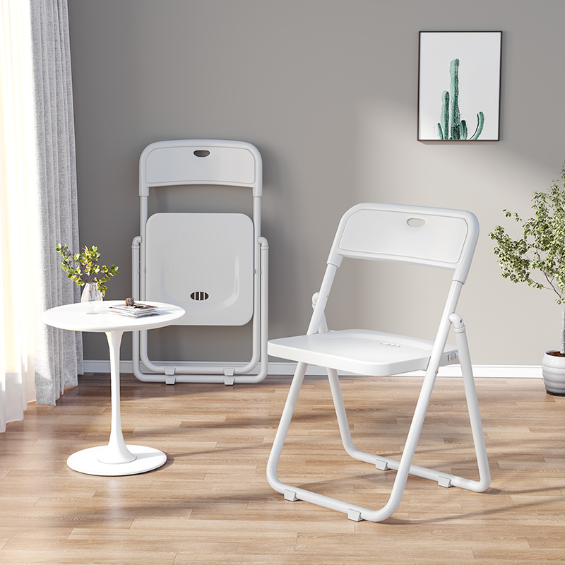 简易折叠椅子家用靠背椅办公椅会议椅培训椅户外塑料椅成人高凳子 - 图1