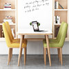 Thick leather upholstered Nordic style dining chair