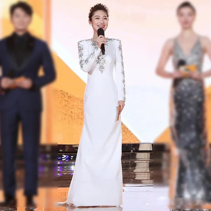 宴会晚礼服女2025新款高级感气质主持人高端晚装轻奢小众演出服夏,淘宝优惠券,粉丝福利购,淘宝优惠卷