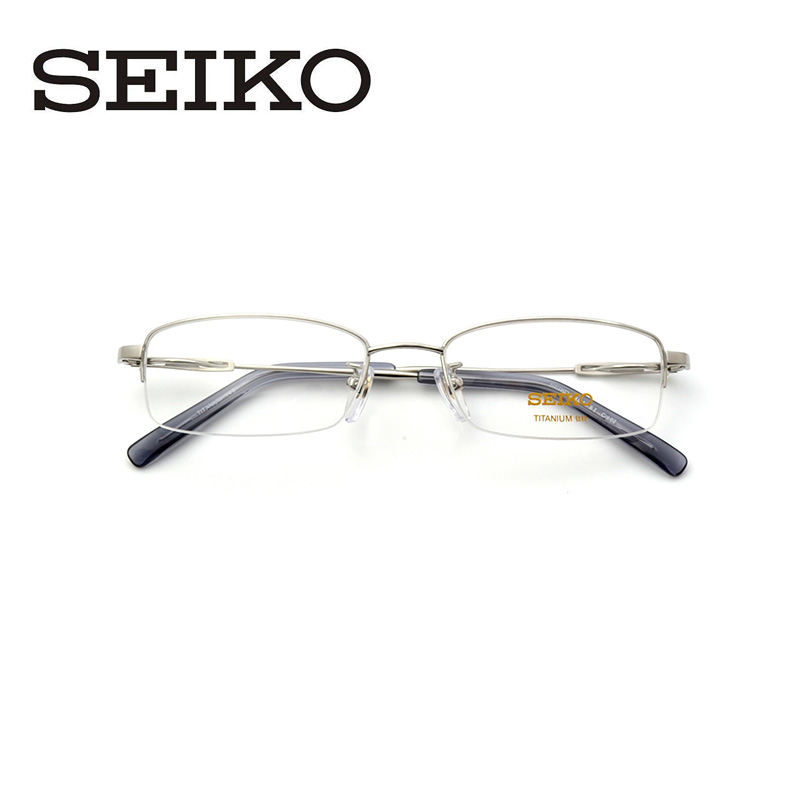 SEIKO/精工纯钛超轻简约舒适半框眼镜框男女商务经典眼镜H01061 - 图1