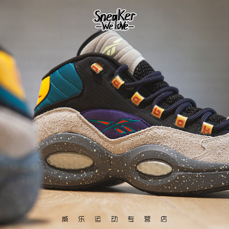 reebok艾弗森翻毛皮男子篮球鞋 威乐运动跑步鞋