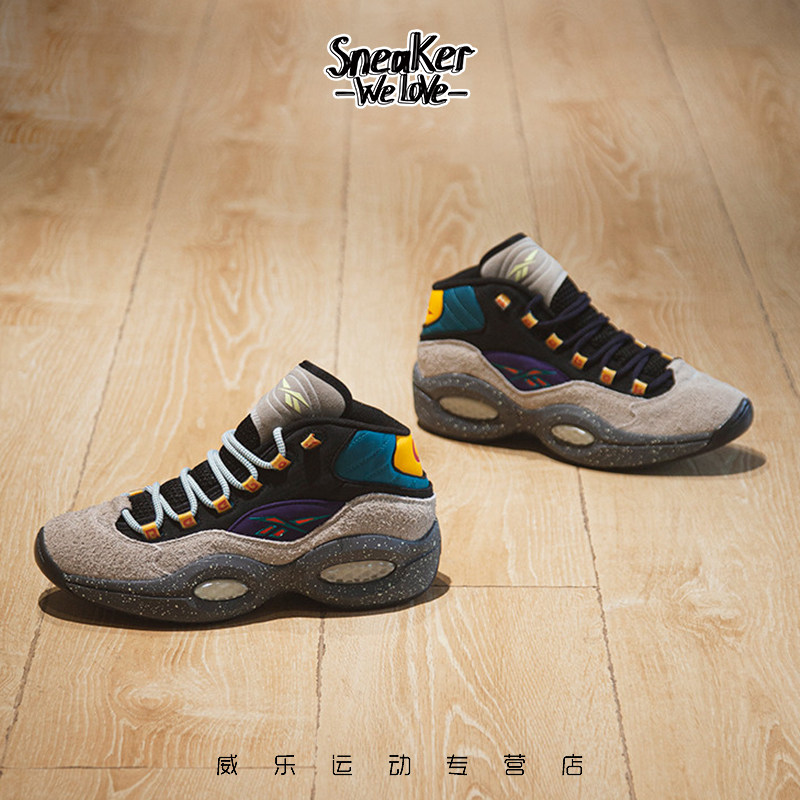 reebok艾弗森翻毛皮男子篮球鞋 威乐运动跑步鞋