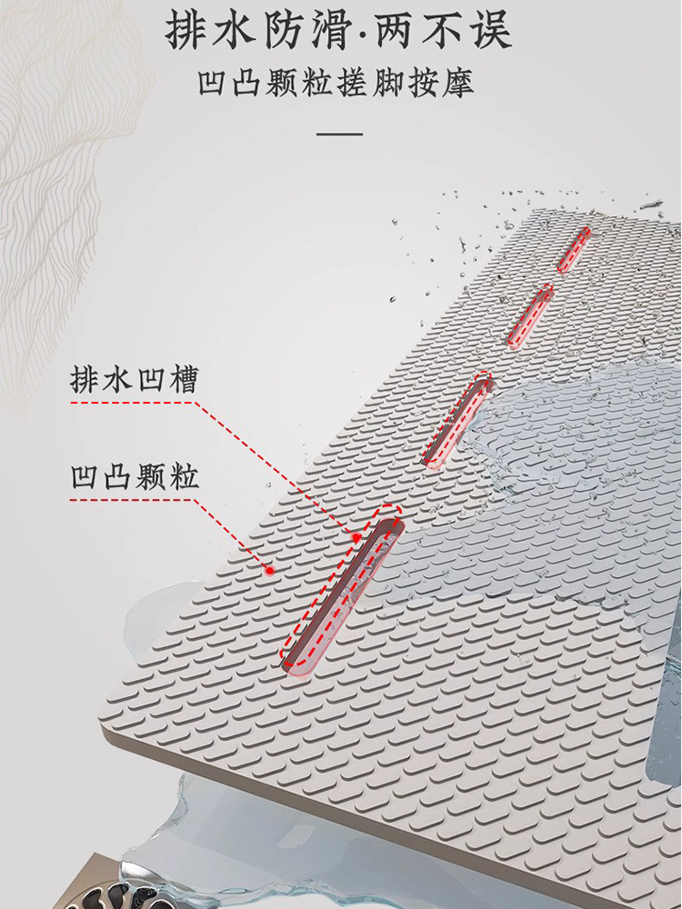 简约浴室地垫加厚淋浴房凉HOK洗防滑垫镂隔水踩冲脚空垫防水防澡 - 图0