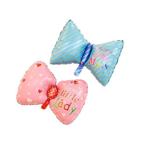 蝴蝶结气球铝膜宝宝周岁生日装饰场景布置baby满月百天装饰布置-图3
