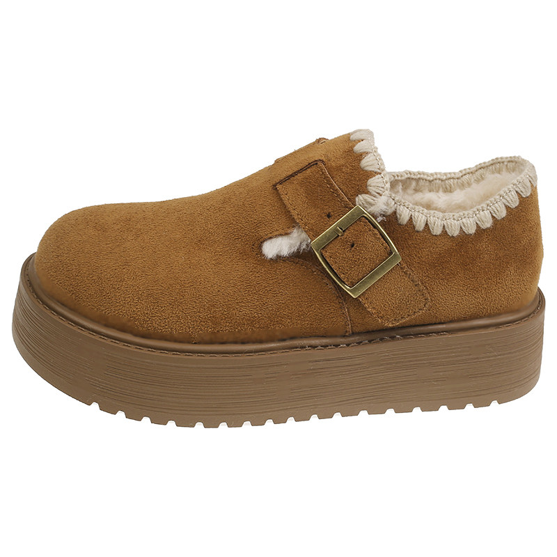 厚底加绒勃肯鞋女2025新款秋冬季豆豆乐福鞋保暖雪地靴低帮棉鞋子,淘宝优惠券,粉丝福利购,淘宝优惠卷