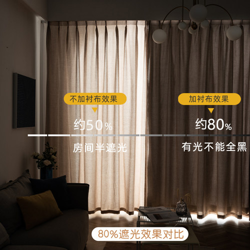 窗帘遮光内衬加装一层遮光布遮光窗户神器遮阳防晒隔热全遮光衬布 - 图1