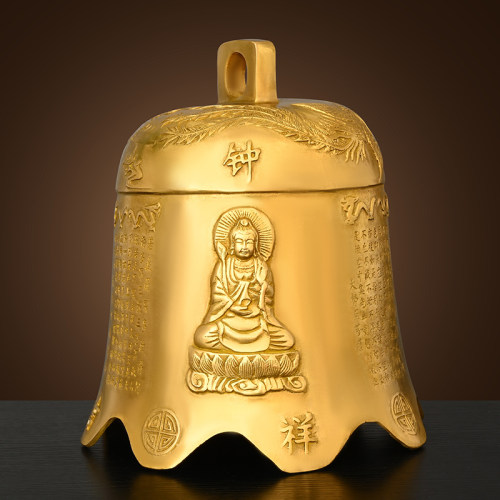 黄铜般若佛心经观音祖龙凤铜钟风铃佛钟平安铃铛挂件寺庙铜钟 - 图1
