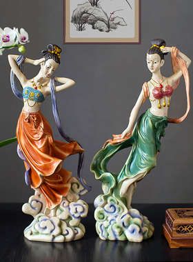 新中式敦煌飞天摆件家居饰品创意摆设个性博古架办公室软装送礼物