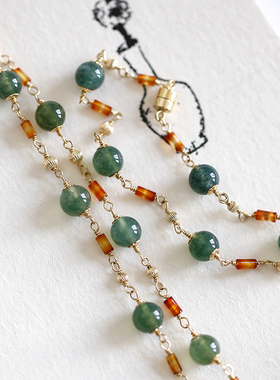 玲珑丨古董重工天然玛瑙包金耳坠