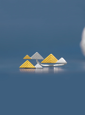 远山丨山海意象纯银开口戒指