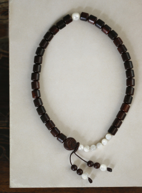 池鱼思故渊丨小叶紫檀双圈手串