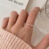 925 silver-plated Moebius ring light luxury high-end tail ring women's index finger ring open ring plain ring