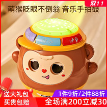 Children tumblle handmade drum toy Baby Early education Puzzle Puzzle 0-1-year 2 old 2-year-old baby sound and light musical clapping drum