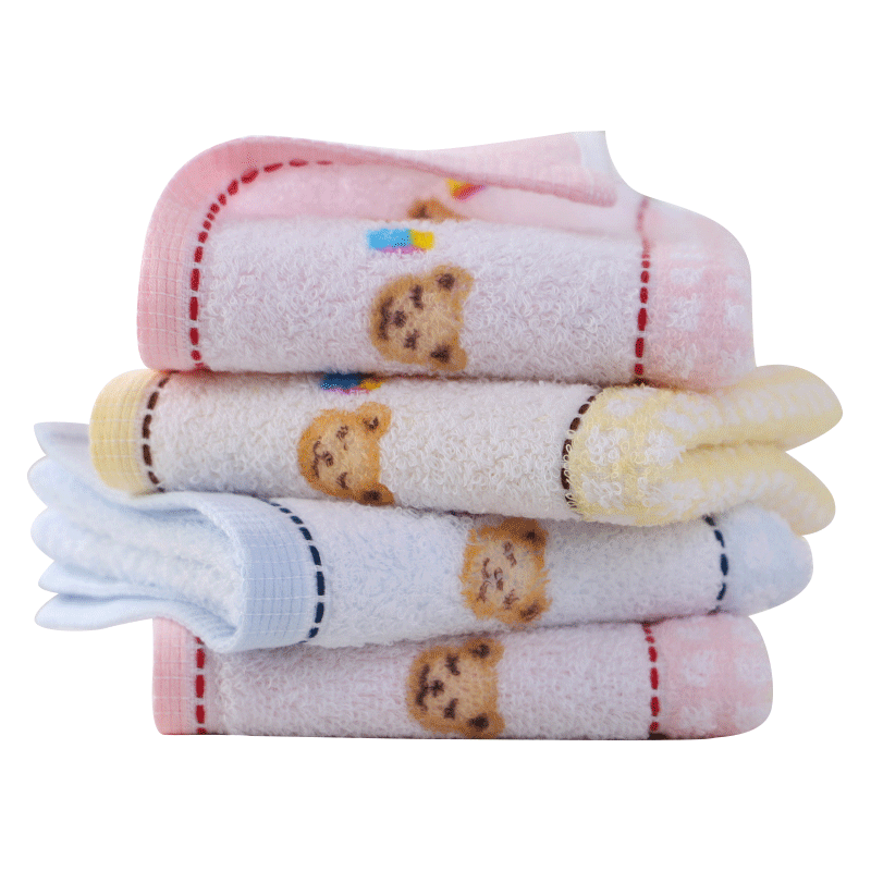 Genuine gold pure cotton household children's face wash towel full children's towel soft water absorbent cartoon