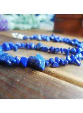 阿福珠宝 天然青金石碎石项链