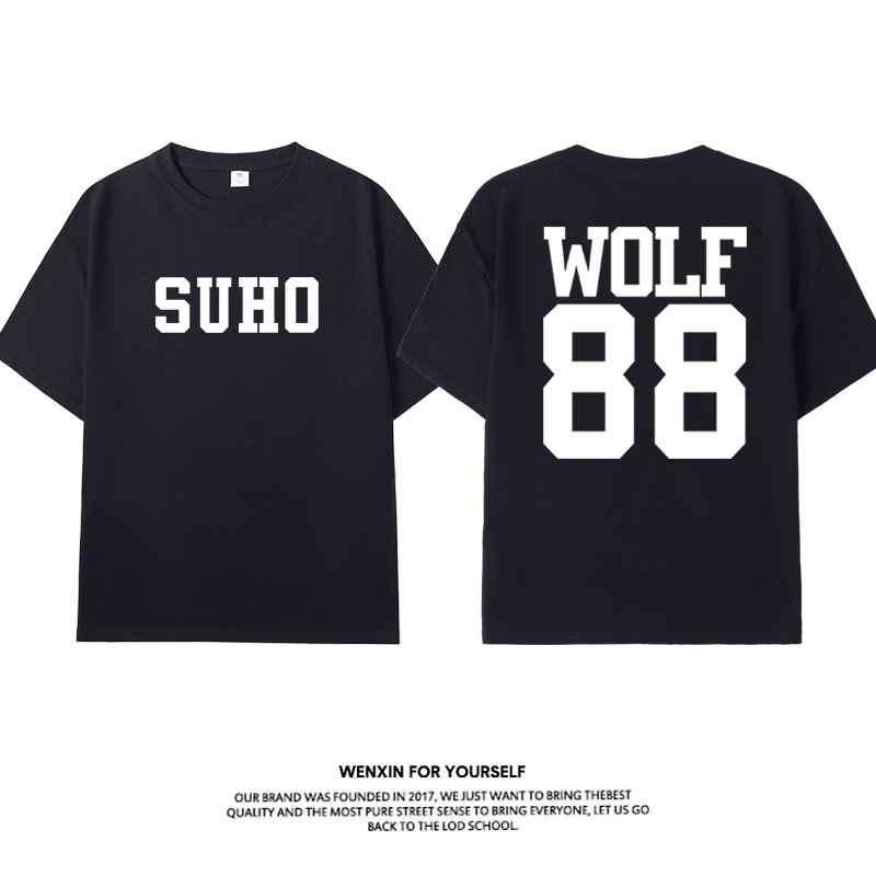 EXO同款WOLF88回归打歌T恤应援男女士周边短袖吴世勋张艺兴上衣服 - 图1