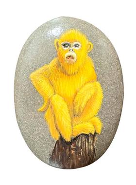 石头摆件现代书房纯手绘