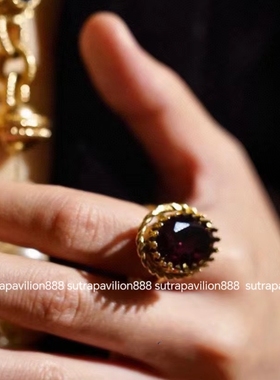 欧美复古黄铜镶嵌琉璃几何宫廷女