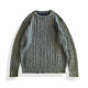 Silibu pullover full cotton thread round neck long sleeve knit sweater
