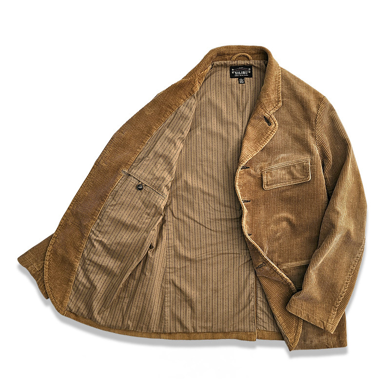 西里布美式复古经典款条绒宽松型休闲风外套西服灯芯绒西装新品,淘宝优惠券,粉丝福利购,淘宝优惠卷