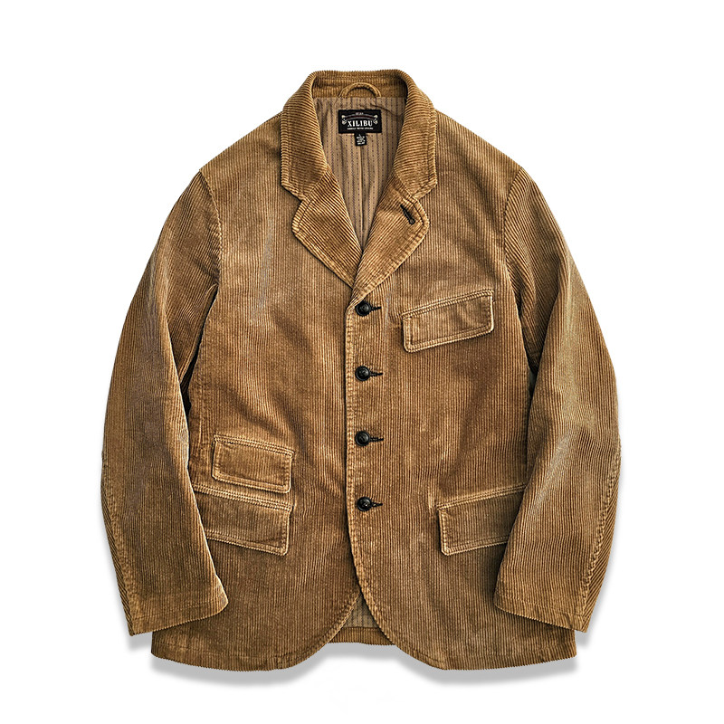 西里布美式复古经典款条绒宽松型休闲风外套西服灯芯绒西装新品,淘宝优惠券,粉丝福利购,淘宝优惠卷