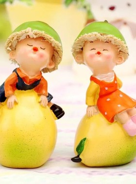 可爱水果蔬菜小人工厂直销摆件树脂工艺品家居桌面装饰品创意摆设