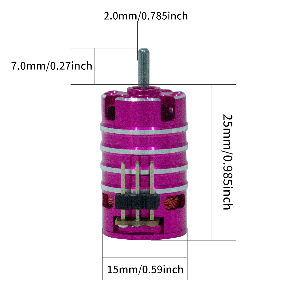 1/24蚊车京商MiniQ适用 RC模型车1525马达无刷迷你电机 2.0轴径 - 图0