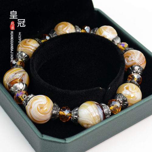 皇冠八角PU皮戒指吊坠手镯手链项链挂件耳钉钻石饰品首饰包装盒子 - 图2