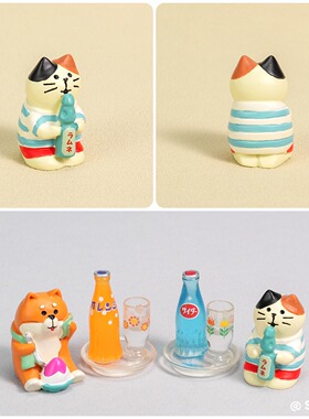 日式卡通可爱猫咪树脂桌面摆件