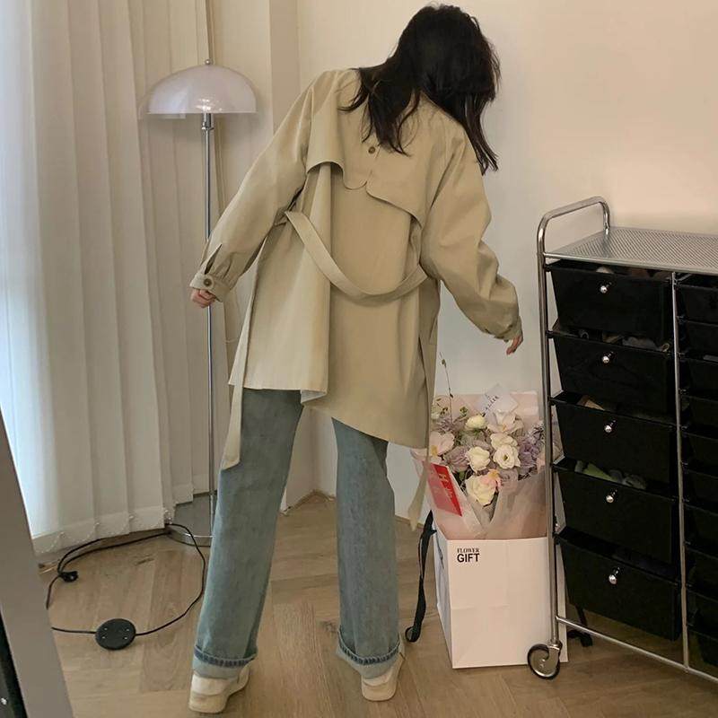 卡其色中长款风衣外套女春季新款小个子高级感超好看韩系上衣,淘宝优惠券,粉丝福利购,淘宝优惠卷