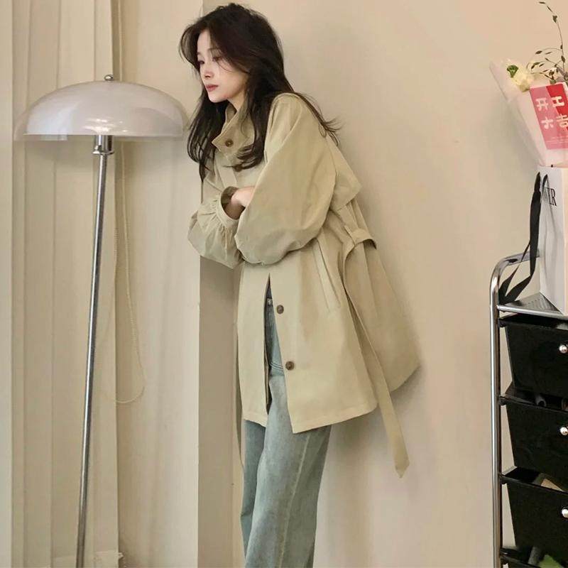 卡其色中长款风衣外套女春季新款小个子高级感超好看韩系上衣,淘宝优惠券,粉丝福利购,淘宝优惠卷