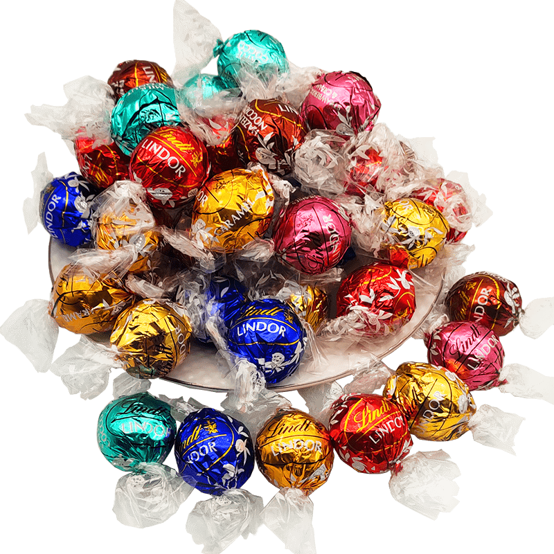 Lindt瑞士莲进口500g散装软心球巧克力黑巧牛奶白巧焦糖口味喜糖 - 图0