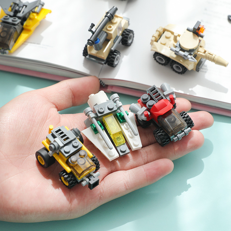 小颗粒拼装积木汽车创意益智男孩拼拆玩具幼儿园学生奖品儿童礼物