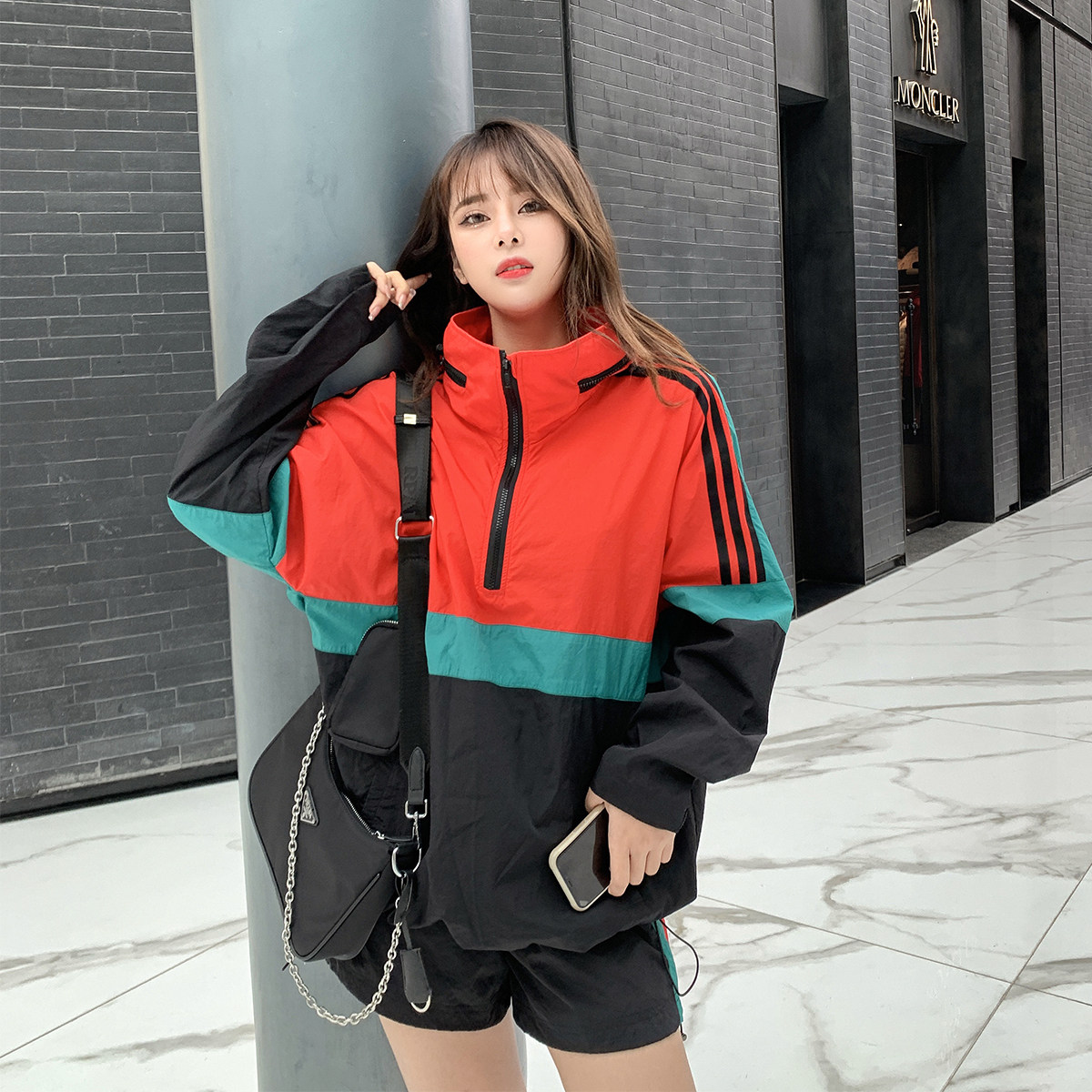 小鹿要飞夏季新款撞色休闲防晒外套 小鹿要飞 杨雅熙定制时尚套装