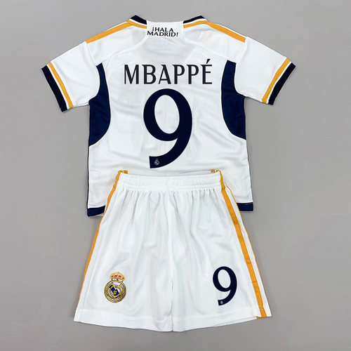 皇马球衣C罗姆巴佩儿童足球服套装男女童速干运动训练服套装定制 - 图2