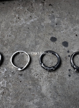 不规则纹理小众设计师品牌风戒指