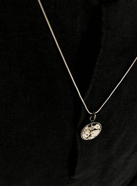 镶嵌原创设计风暗黑银项链定制