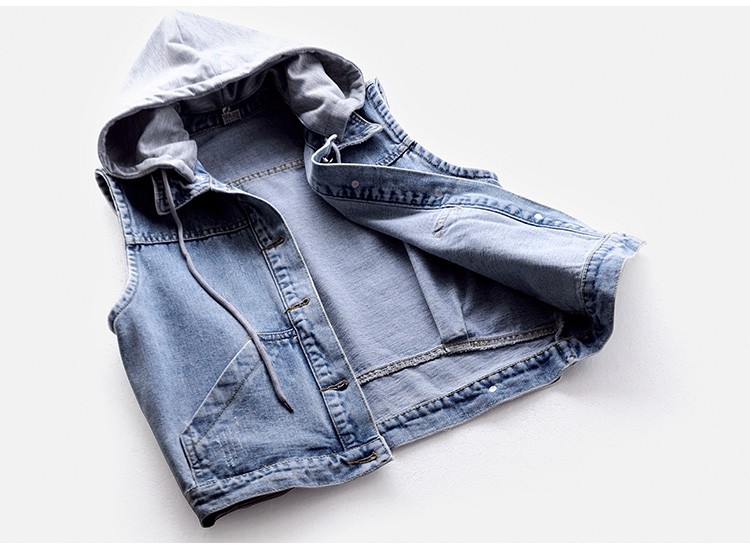 牛仔马甲女短款2025春秋新款韩版宽松连帽无袖夹克百搭修身上衣潮,淘宝优惠券,粉丝福利购,淘宝优惠卷