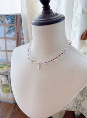 亦朵手作纯净体天然白水晶纯银扣子项链礼物女