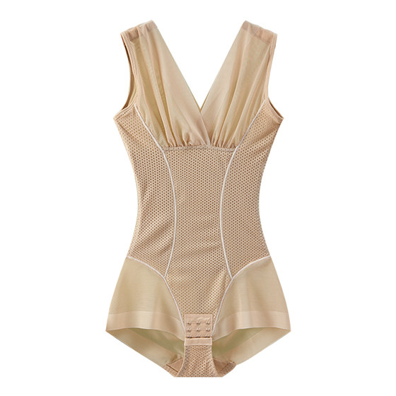 Thin breast-supporting and tummy-slimming one-piece seamless shapewear