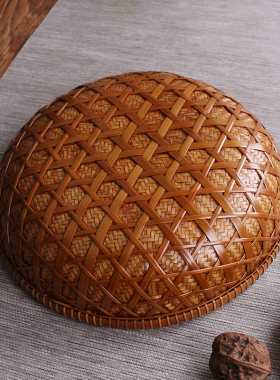 竹编篮工艺品食盒圆形簸箕竹制品