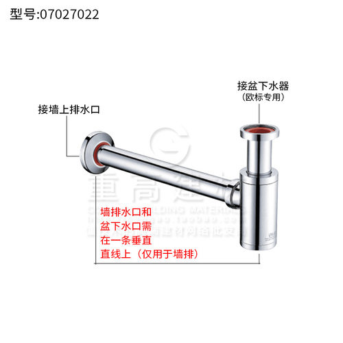 SPIL欧标专用地排墙排全铜下水管防臭面盆排水管s弯p弯波纹管 - 图0
