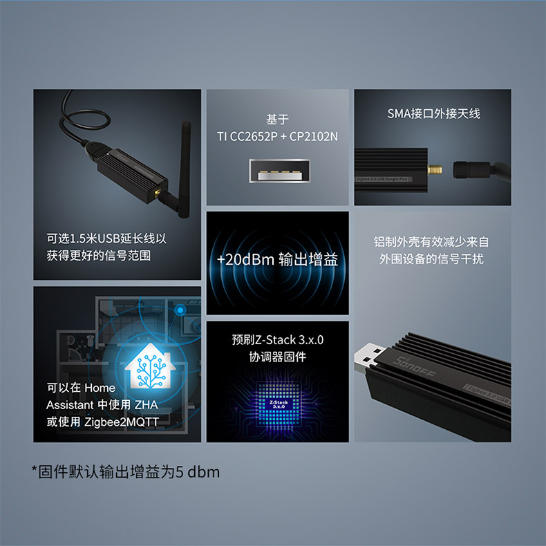 SONOFF ZBDongle-P zigbee 3.0 usb dongle plus 2MQTT网关加密狗 - 图2