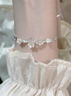 纯银手镯女甜美新中式闺蜜礼物